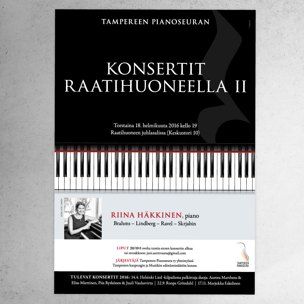 Mainoksen suunnittelu // Referenssit // Tampereen pianoseura juliste